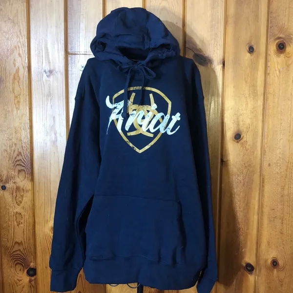 Ariat REAL Shield Logo Hoodie navy eclipse large NWOT country cowgirl western​​ - Image 4