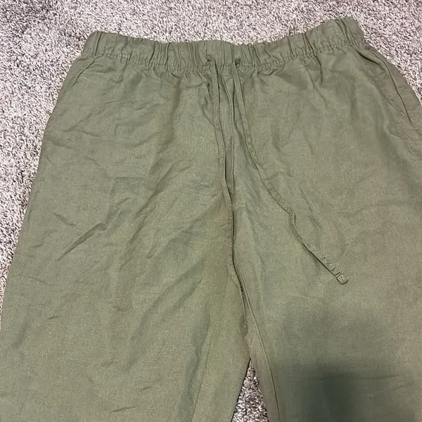 A New Day‎ High Waist Green Linen Blend Capri Pants - Image 5