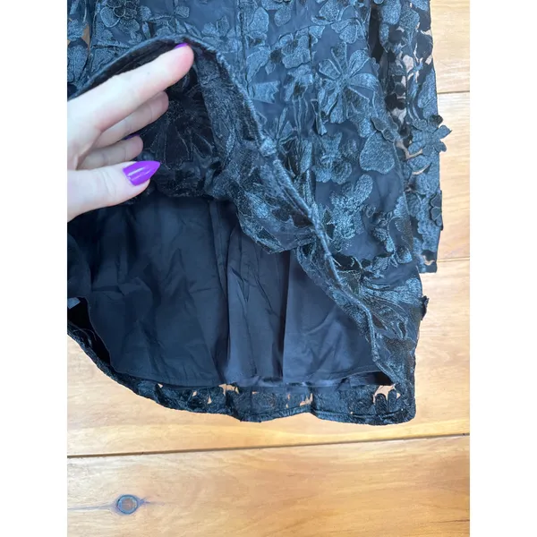 NWT Lulus Masterfully Eloquent Black 3D Floral Mini Dress Party Cocktails Sz M - Image 7