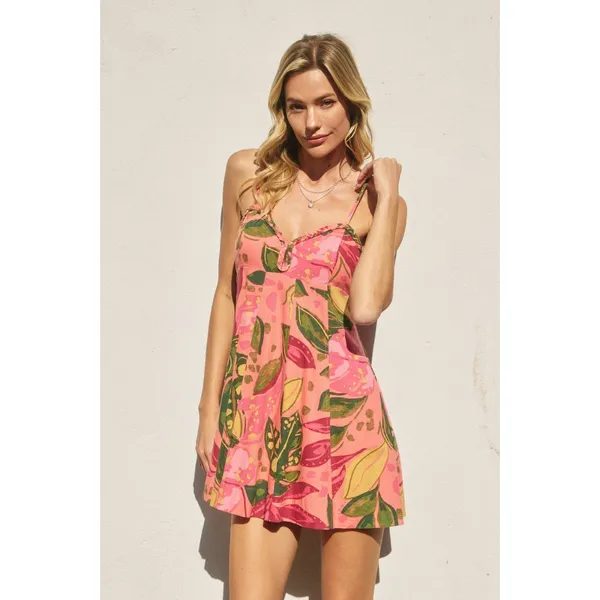 Aritzia Dress Forum Women Dress Medium Pink Linen Babydoll Paradise Sweetheart - Image 7