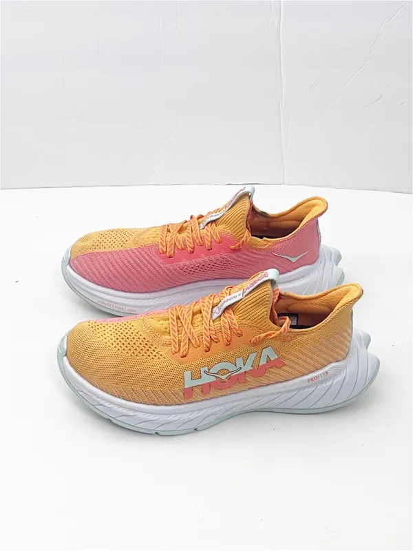 HOKA Carbon X3 Radiant Yellow Camellia Lace Up AthleticTennis Shoes Sneakers 6B - Image 5