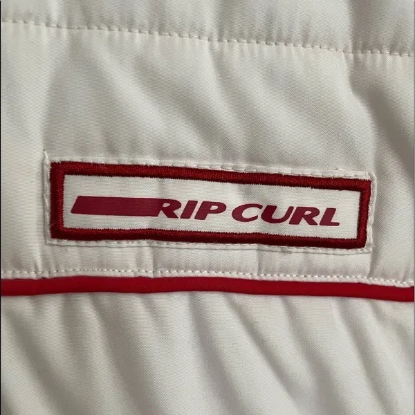Rip curl Zip Up Puffer Snow Jacket in White‎ Red Size Medium - Image 6