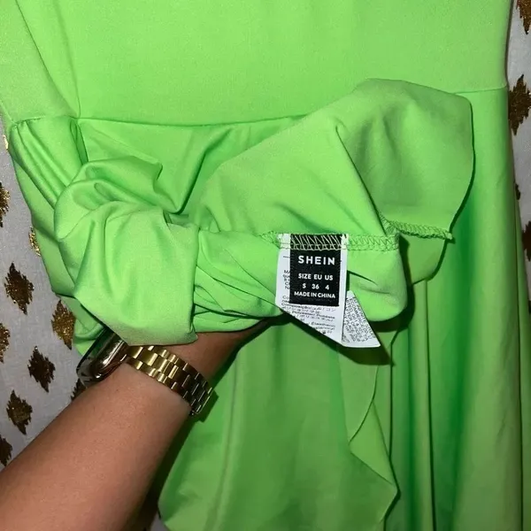 SHEIN green strapless dress with shorts size S - Image 4