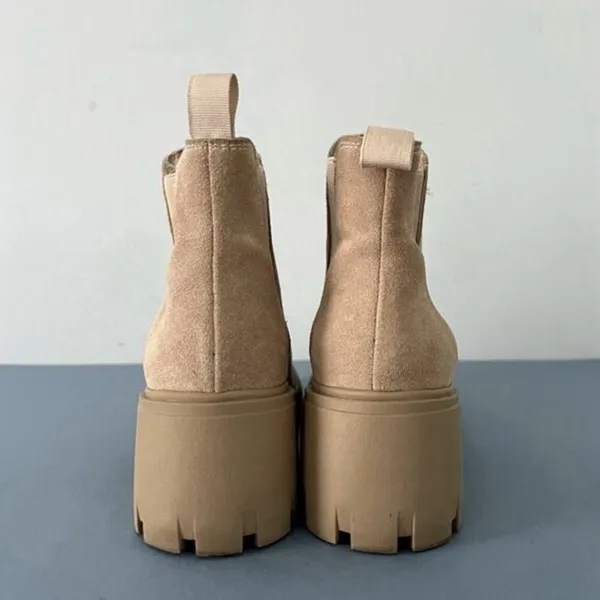 Steve Madden Howler Sand Suede Chelsea‎ Lug Sole Ankle Boots - Image 7