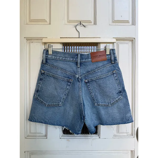 Lucky Brand Traveler High Rise Button Fly Denim Shorts Medium Wash Blue Size 27 - Image 2