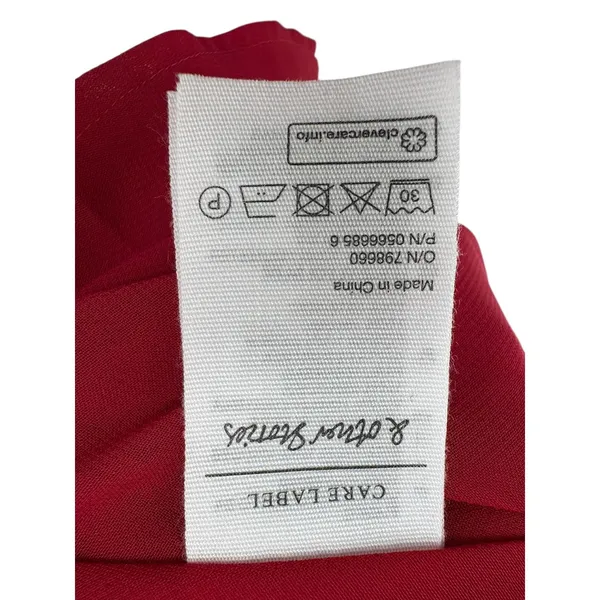 Y2K & Other Stories‎ Red Button Front Mini Dress Long Sleeve LA Atelier Size 4 - Image 4