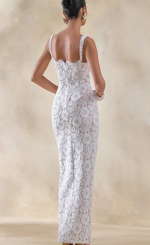 ZARISSE White Lace Square-Neck Maxi Dress - Image 2