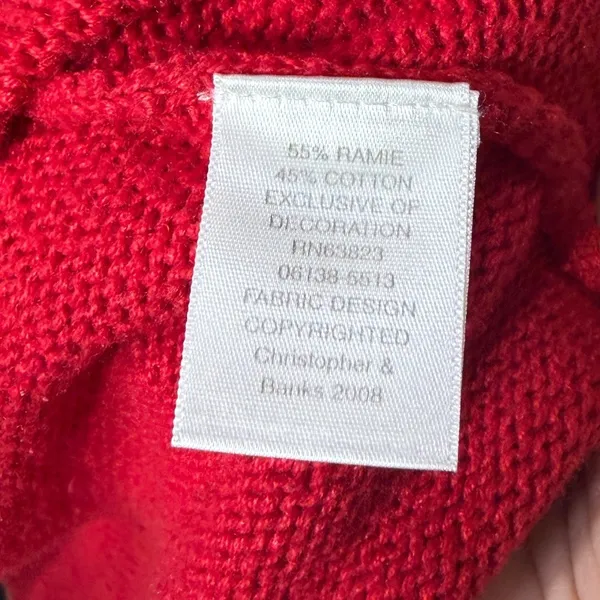 Christopher & Banks Red Snowman Embroidered Full Zip Knit Sweater Vest XL - Image 5