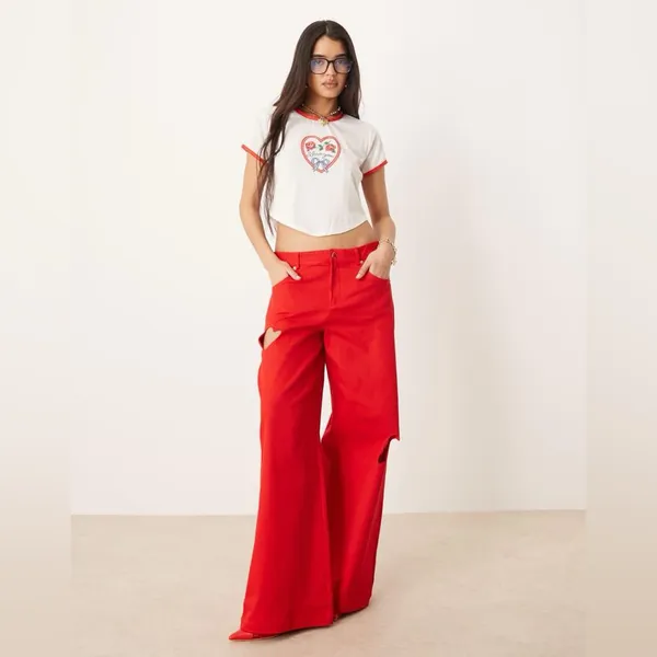 NWT Free People + For Love & Lemons I Love You Heart Baby Tee In White - Image 10