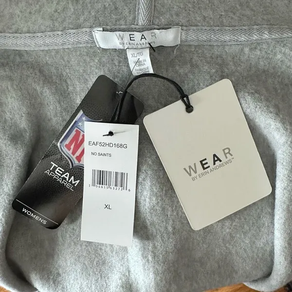 WEAR by Erin Andrews New Orleans Saints Team Heathered Gray Full-Zip Hoodie Size - Image 4