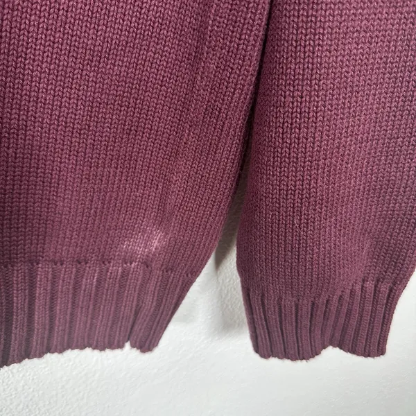 Lauren Ralph Lauren Sweater Womens Size XL Wine Cotton Knit Crest Logo Pullover - Image 3