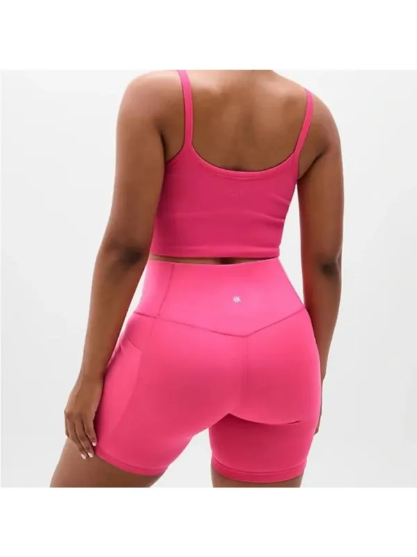 New Athleta XS Salutation Stash 7" Short X-Small Cerise Pink - Image 6