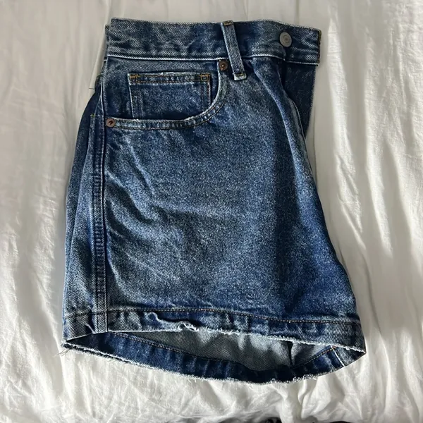 Abercrombie & Fitch Dark Blue Denim Jean Shorts - Image 4