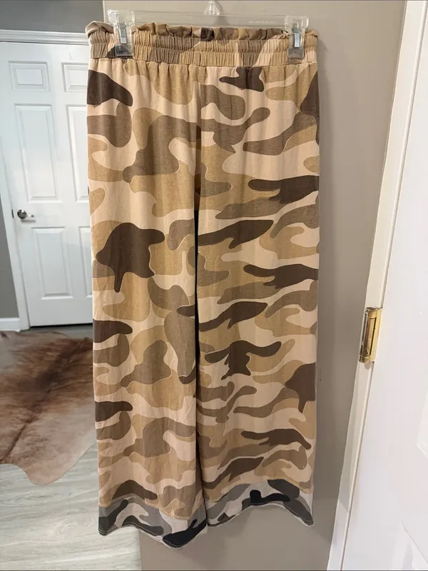 $89 NWOT POL Camo Print Wide-Leg Lounge Pants S - Image 5