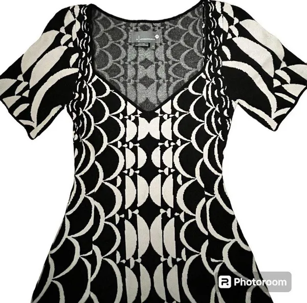Anthroplogie Art Deco Sweetheart Neckline Twee Knit Dress - Image 4