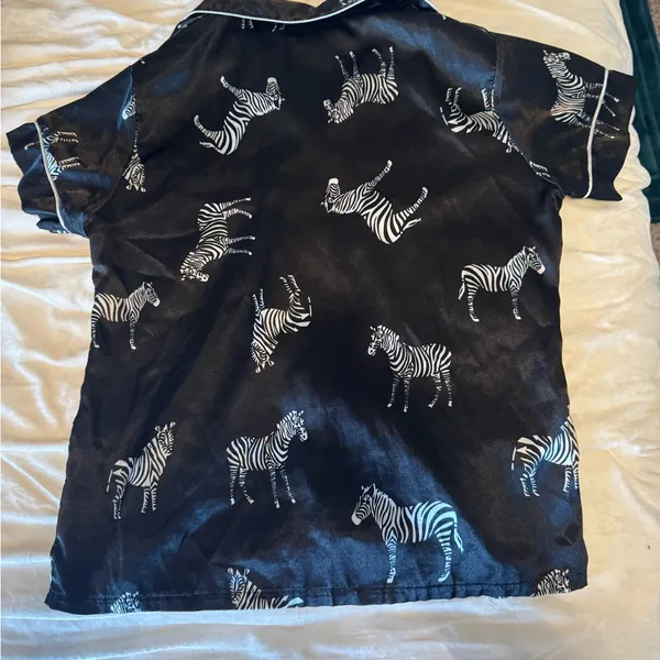 Black Zebra Print Pajama Set - Image 3