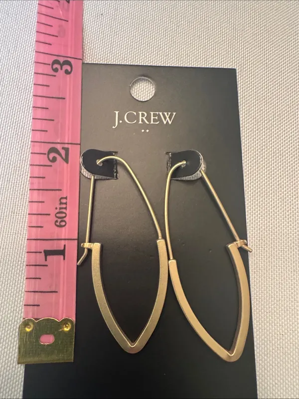 J. Crew Gold V-Point Hoop Earrings - Image 4