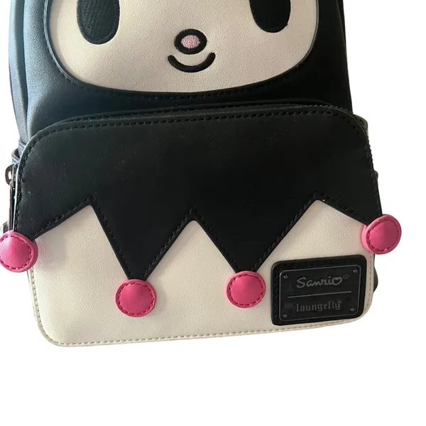 Loungefly Sanrio Kuromi Cosplay Mini Backpack Black Purple Skull‎ 3D Ears Tail - Image 2