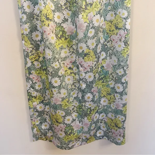 Zara Daisy Meadow Floral Printed Satin Midi Skirt Size XS Bloggers Fave Holiday - Image 7