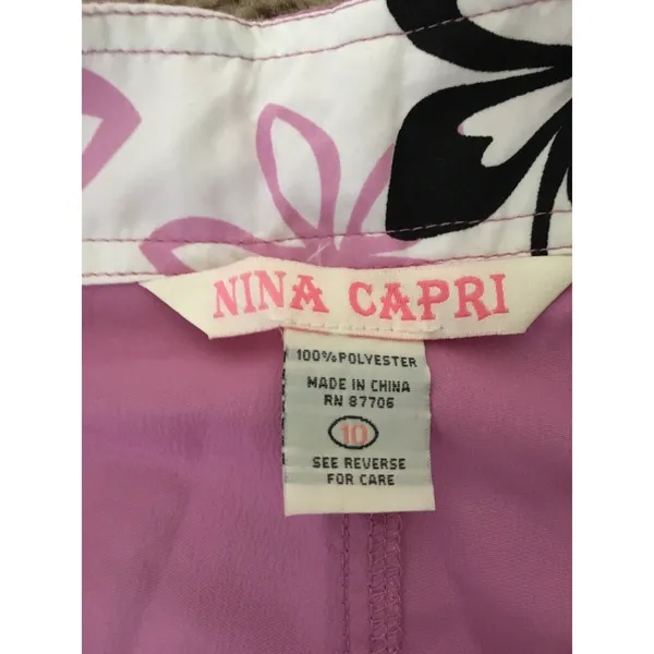 Nina Capri Women's Purple Capri Shorts Pockets Size 10 - Image 9
