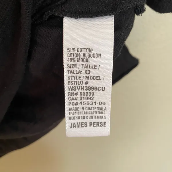 Standard James Perse Black Short Sleeve Shirt Boxy Cotton Blend Women's 0 / XS - Image 9