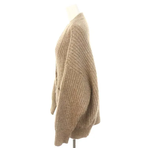 ZARA Patch Pocket Knit Oversized Cardigan Jacket Sweater Outerwear Tan Brown - Image 10
