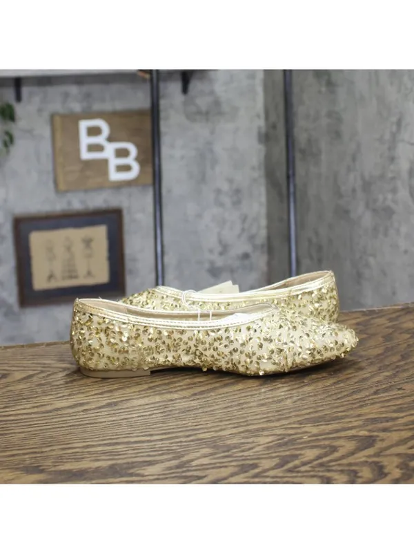 A New Day Womens Sammie Shoes Sequin Ballet Flats 94685489 Gold Yellow 9M - Image 6