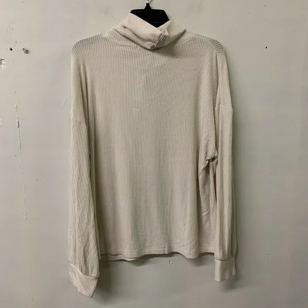 SANCTUARY Womens Ivory Soy Milk Ribbed Mock Neck Top Long Sleeve Blouse - Image 3