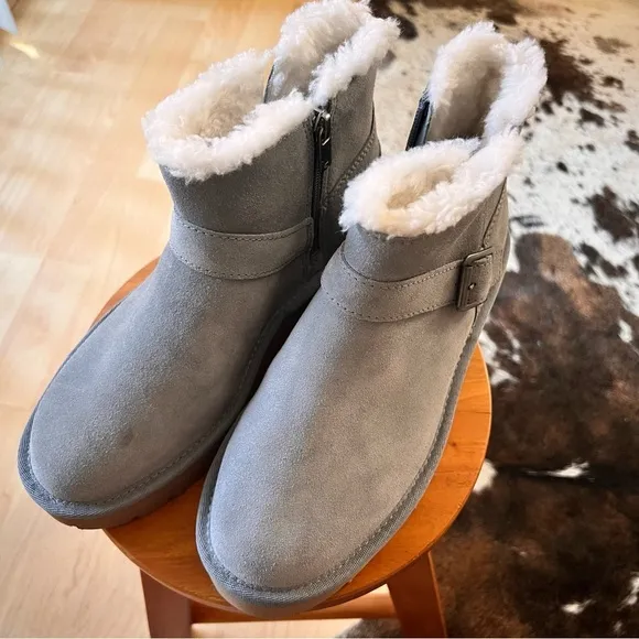 KOOLABURRA NWOT UGG Grey‎ Kelissa Mini Faux Fur Boots Size 6 - Image 2