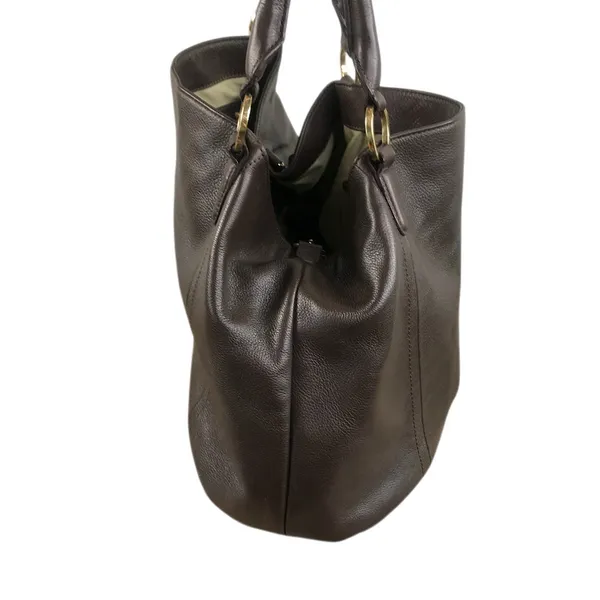 G.I.L.I. Pebbled Leather Hobo Tote Bag Brown Everyday Office Travel Weekender - Image 5