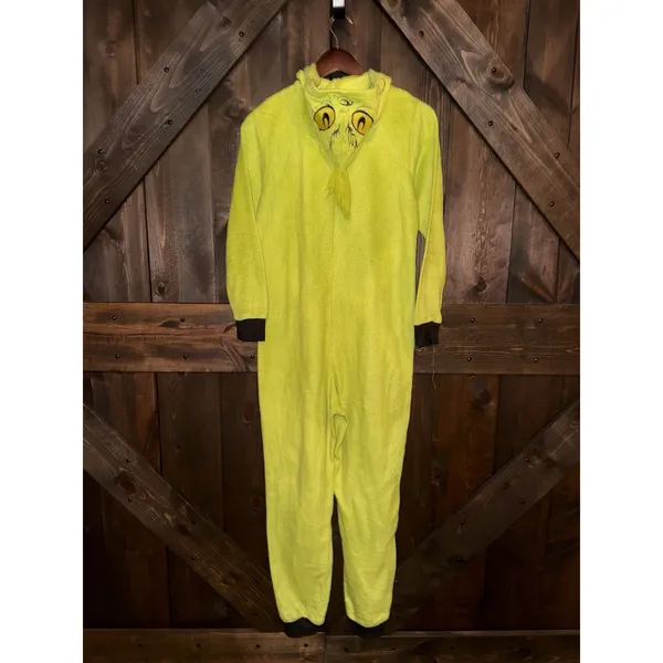 Dr. Seuss Women's Sz Small S 3/5‎ The Grinch Hooded Costume Pajama Jumpsuit - Image 4