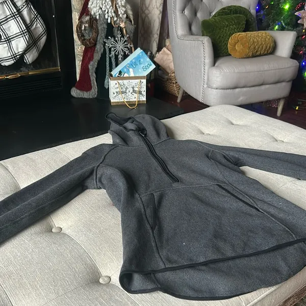 Lululemon Scuba Tumbled Fleece Funnel-Neck Half Zip Heather Grey Size 6 - Image 4