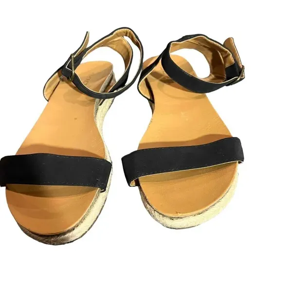 SODA Tacoma Espadrille Black Open Toe Ankle Strap Sandals Women's Size‎ 10 - Image 2