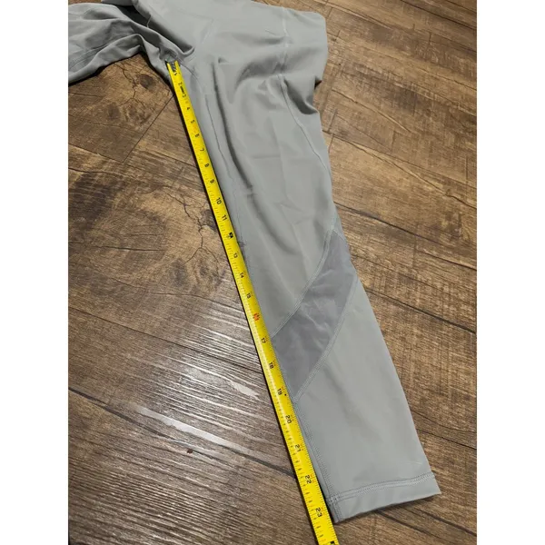 Athleta gray beige tan leggings mesh detail - Image 6