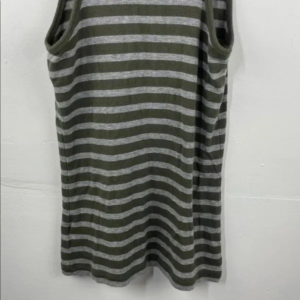 ATM Anthony Thomas Melillo Olive and Gray Striped Tank Top - Image 12
