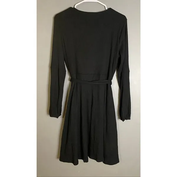 Maurices Black Ribbed Long Sleeve Mini Dress Size Large - Image 7