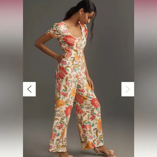 Farm Rio Puff Sleeve Floral Jumpsuit - Image 2