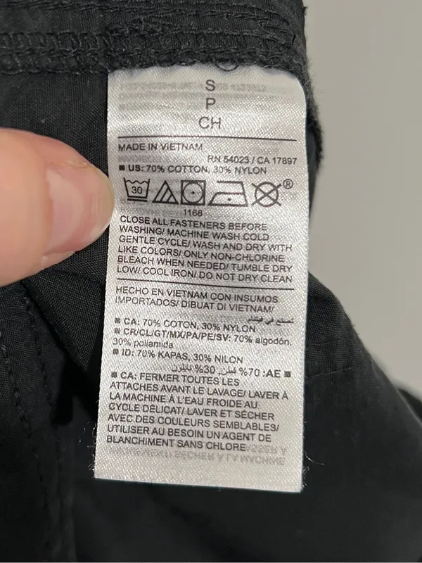 Old Navy Wide Leg Mid Rise Cargo Pants Size S Baggy Black Pants - Image 8
