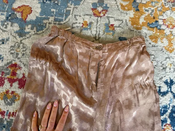Vintage Gold checked wide legged pants Size M - Image 2