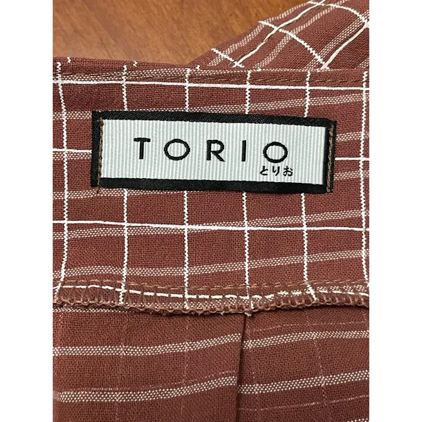 Torio Mauve Pink Grid Check Square Neck Tank Top Sleeveless A Line S Casual Boho - Image 8