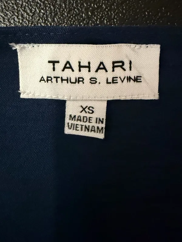 Tahari‎ Arthur S. Levine Navy Blue Sleeveless Tiered Maxi Dress Size XS - Image 2