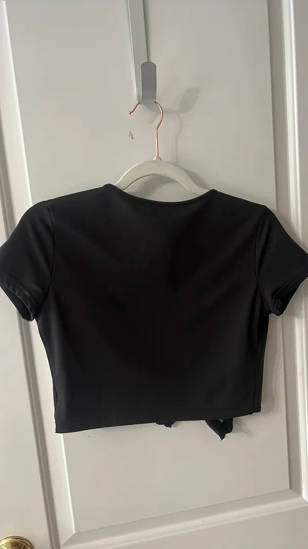 Black tie front top - Image 2