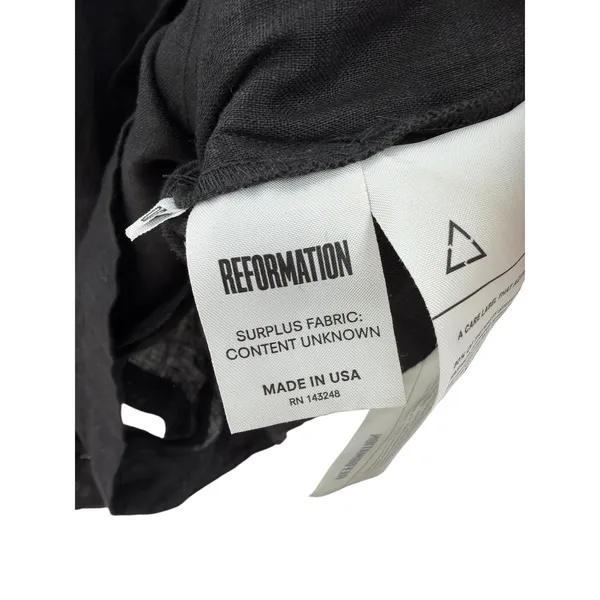 Reformation Blanca Linen Romper Black Button‎ Front Sleeveless Size 00 - Image 13