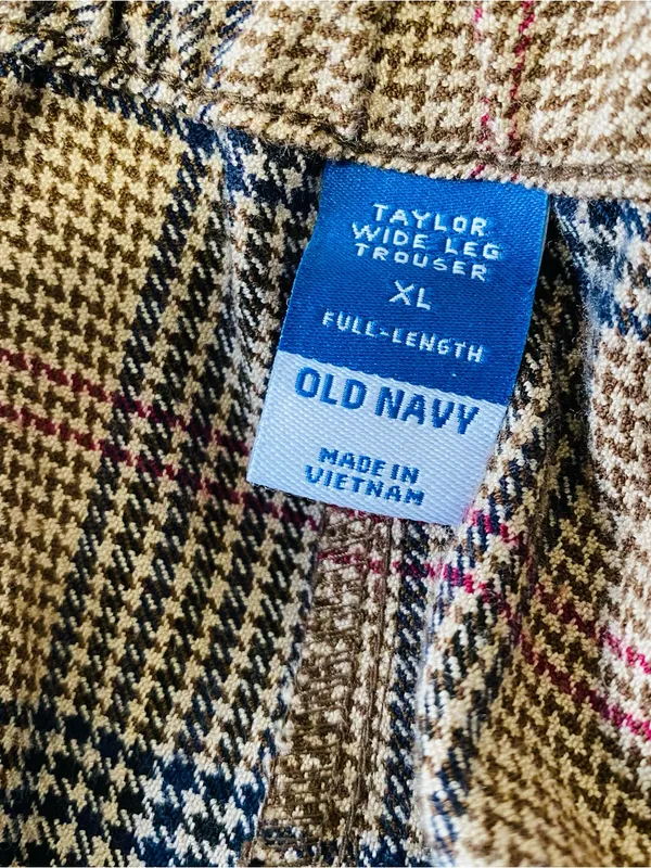 OLD NAVY Plaid Taylor Wide Leg Trousers - Image 5