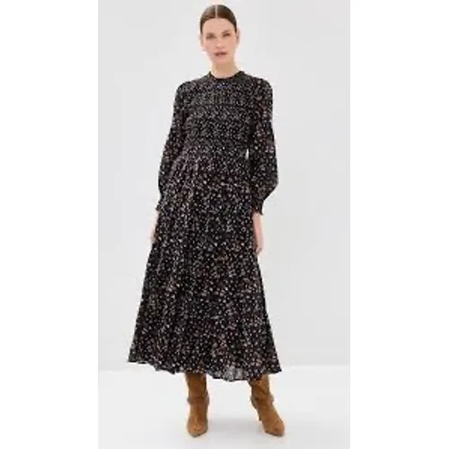 Hill House Home Vivianne The Nap Dress long sleeve black pink women's size small - Image 2