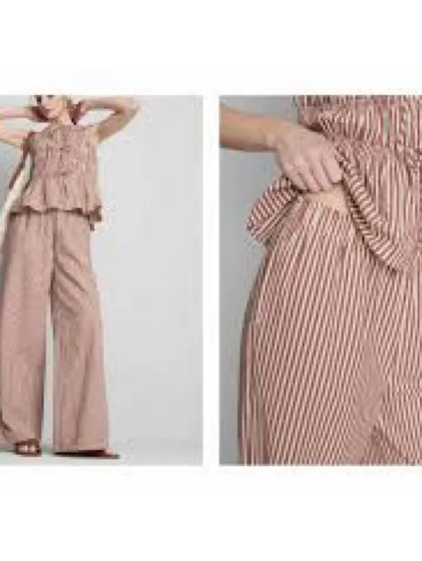 Primark seersucker white and red vertical striped set - Image 2