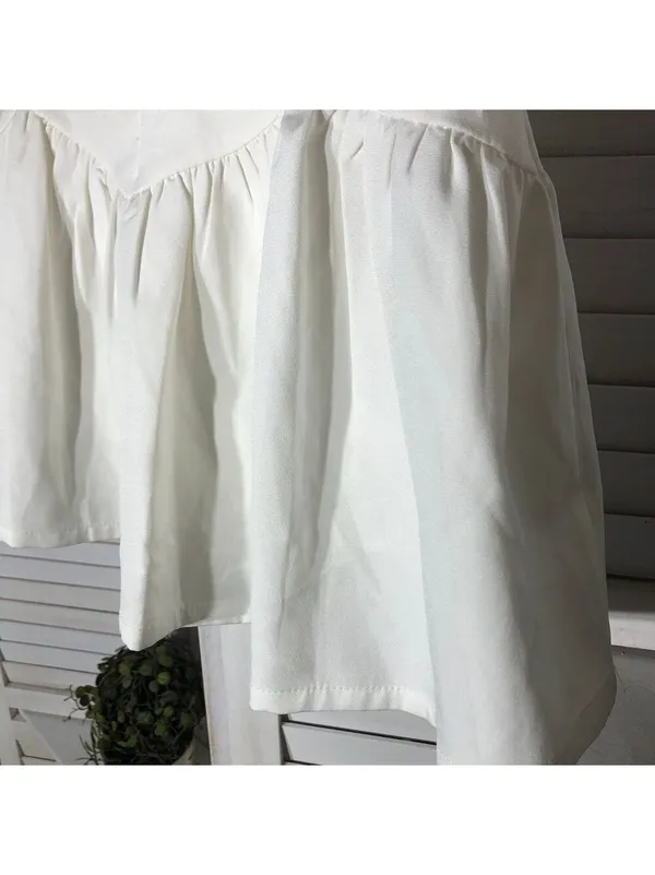 Princess Polly Tennis Mini Skirt Flouncy Hemline Back Zip Cotton White Women’s 6 - Image 7
