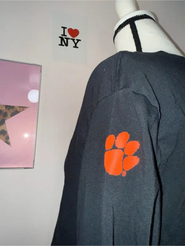 Nike Clemson Tigers Long Sleeve Cropped T-Shirt - Image 3