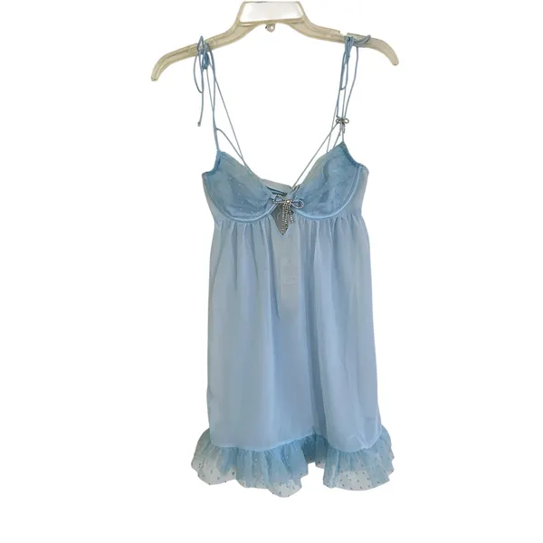 For Love & Lemons Izzy Slip Dress blue size XS - Image 3