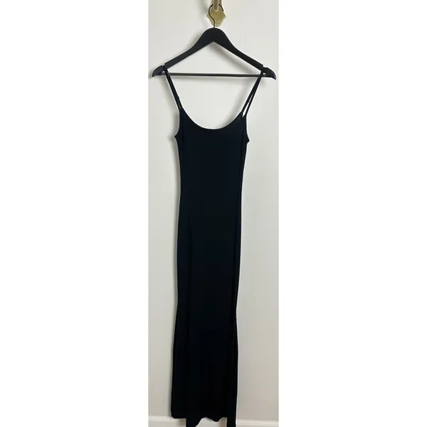 SKIMS Ribbed Long Slipdress in Onyx Black Size Medium - Image 9